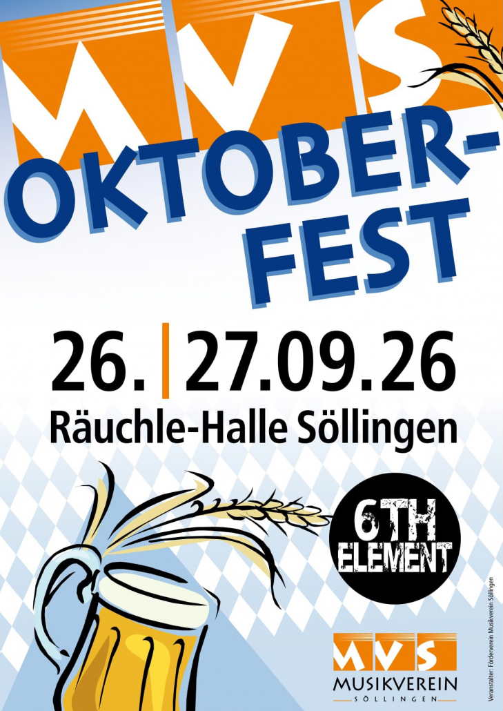 MVS Oktoberfest 2026 am 26. und 27. September in der Räuchle-Halle Söllingen