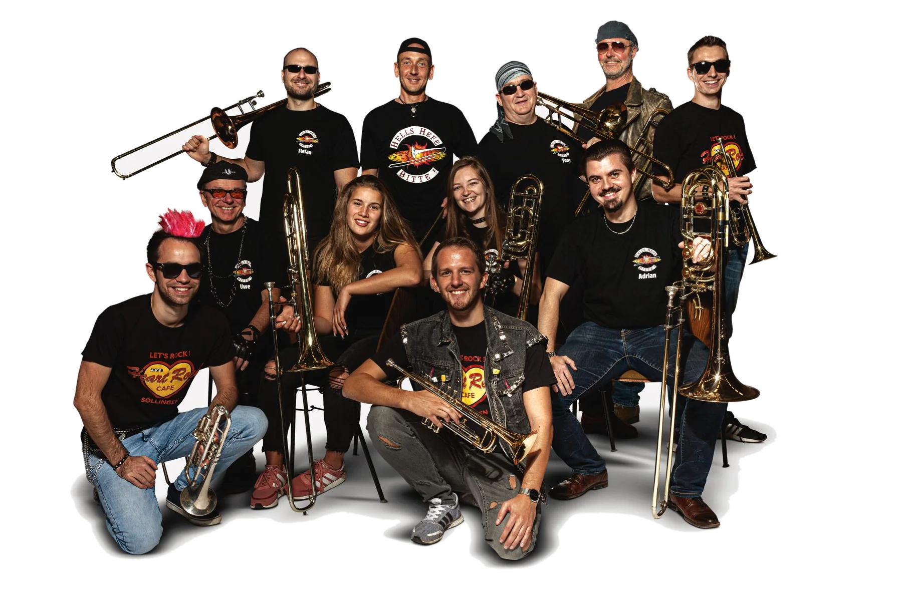 Das Blasorchester des Musikvereins Söllingen im Rock-Outfit